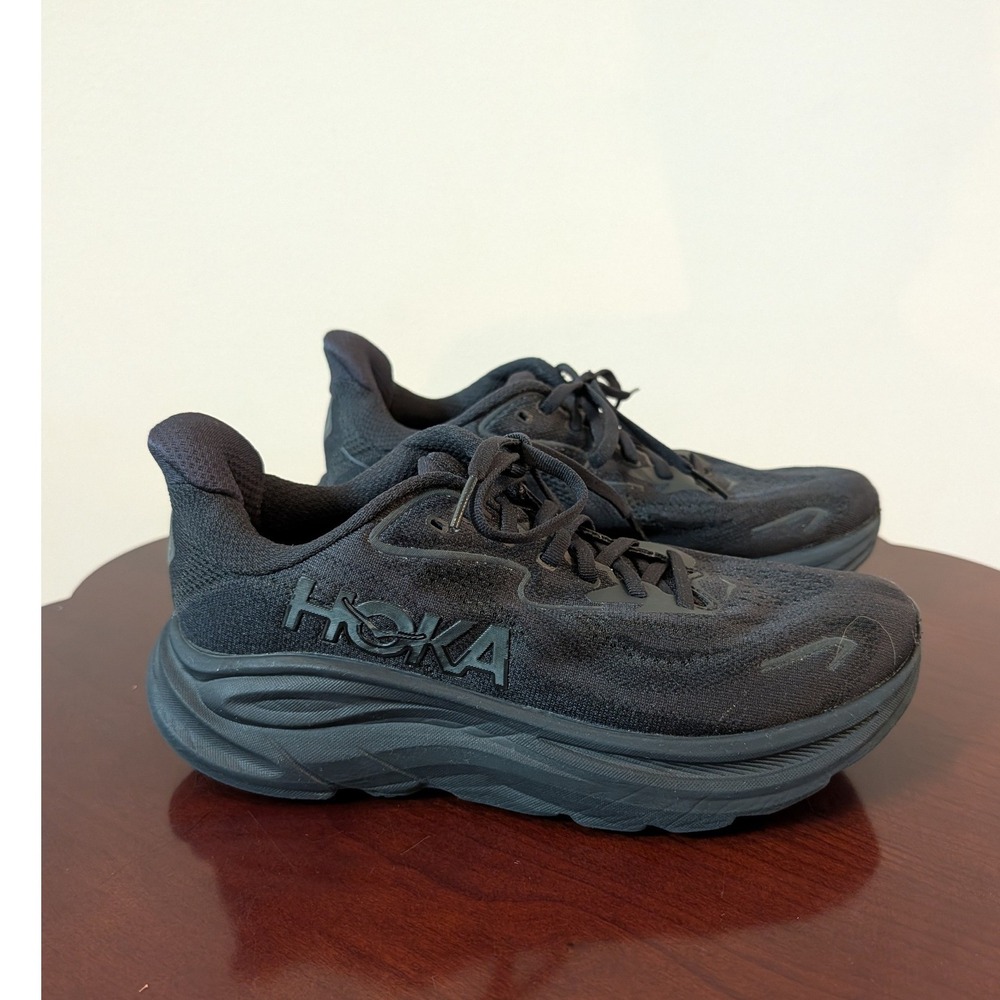 Hoka Clifton 10 Triple Black Mens Running Shoes 1162030 Size 7.5 D